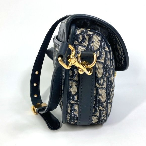 Dior M9319UTZQ Oblique Bobby Shoulder Bag Canvas/Leather Navy - Picture 3 of 13